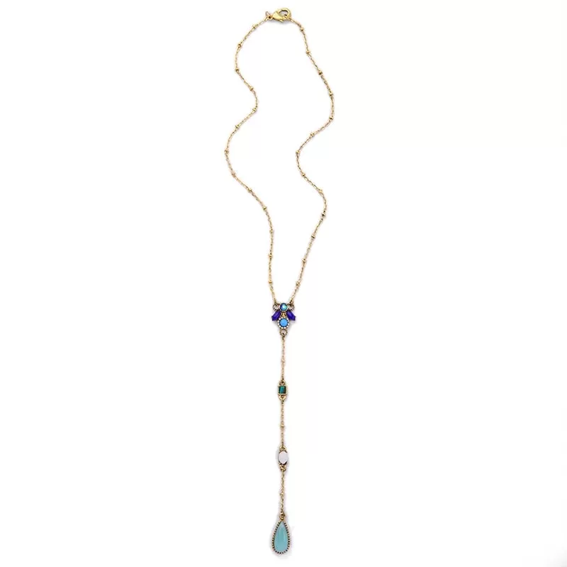 Long Chic Geometric Pendants Chain Necklace