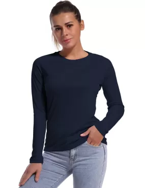 Long Sleeve Athletic Shirts darknavy_yogastudio