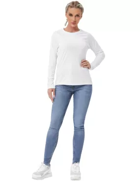 Long Sleeve Athletic Shirts white_yogastudio