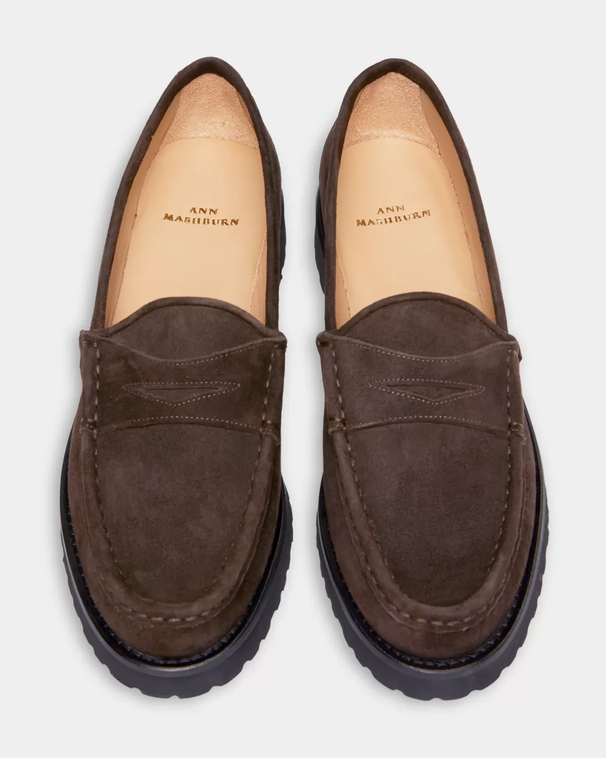 Lug Sole Loafer (Chocolate Suede)