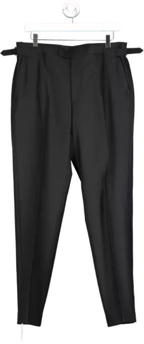 M&S Black Regular Fit Tuxedo Trousers W34