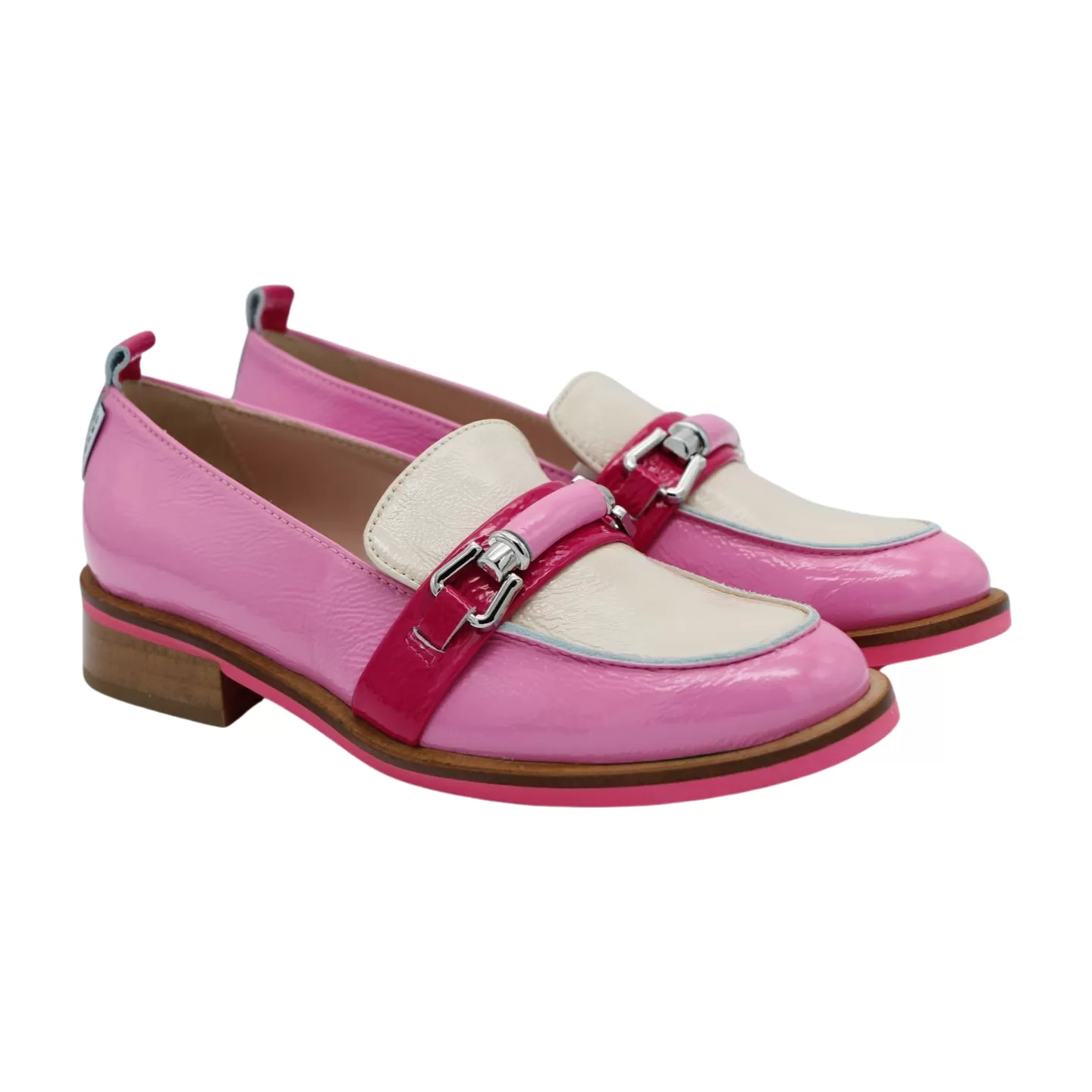 MARCO MOREO Pink Cream Patent Loafer F205