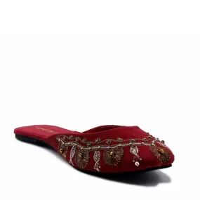 Maroon Ethnic Mule L00120003