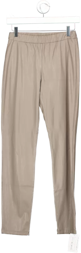 maxmara Brown Leisure Faux Leather Trousers UK M