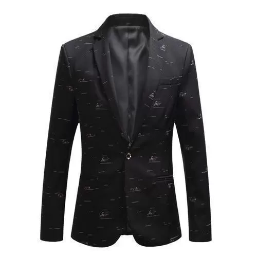 Men Blazer - Casual Blazer With White Prints