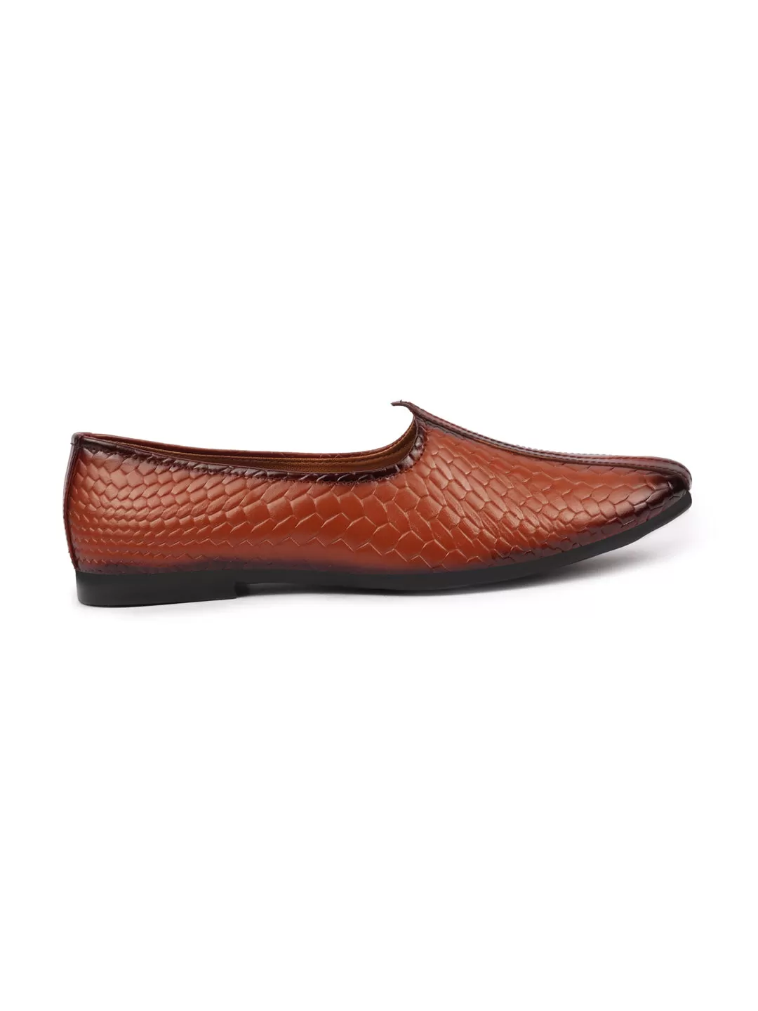 Men Tan Ethnic Slip-On Juttis