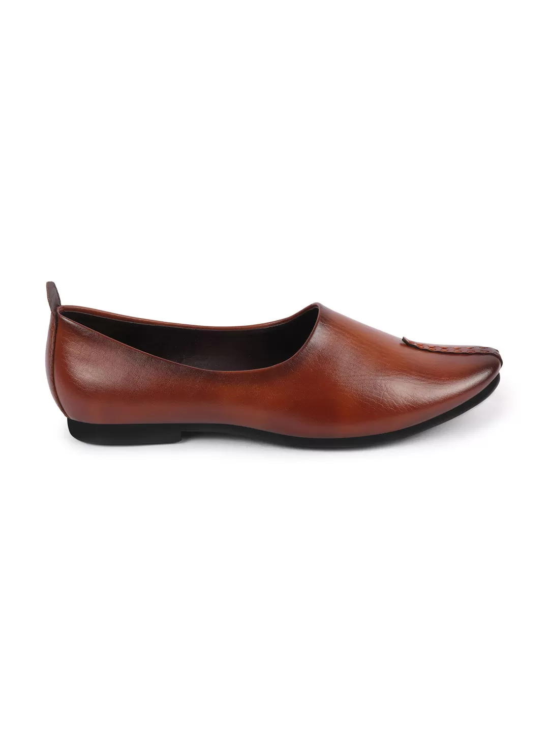 Men Tan Wedding Party Evening Occasion Ethnic Slip On Juttis and Mojaris