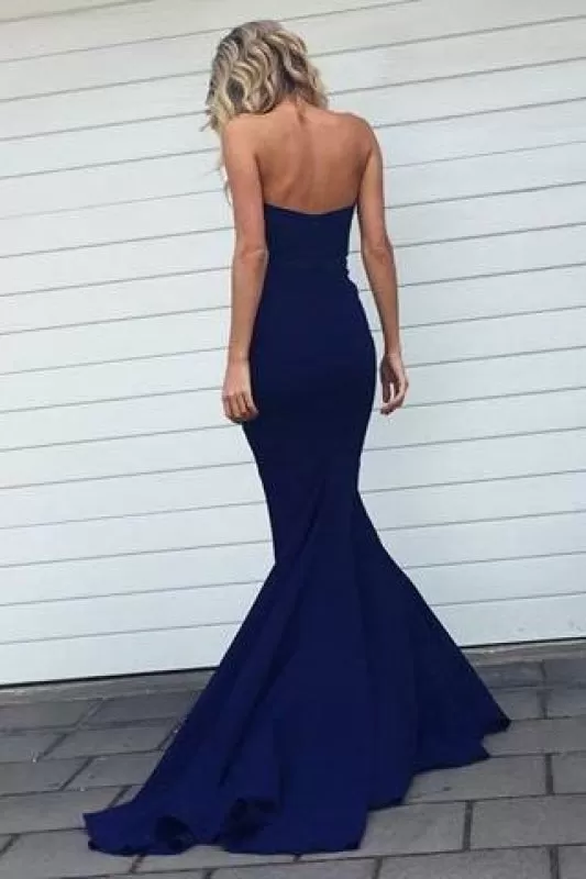 Mermaid Sweetheart Strapless Sweep Train Bridesmaid Dress