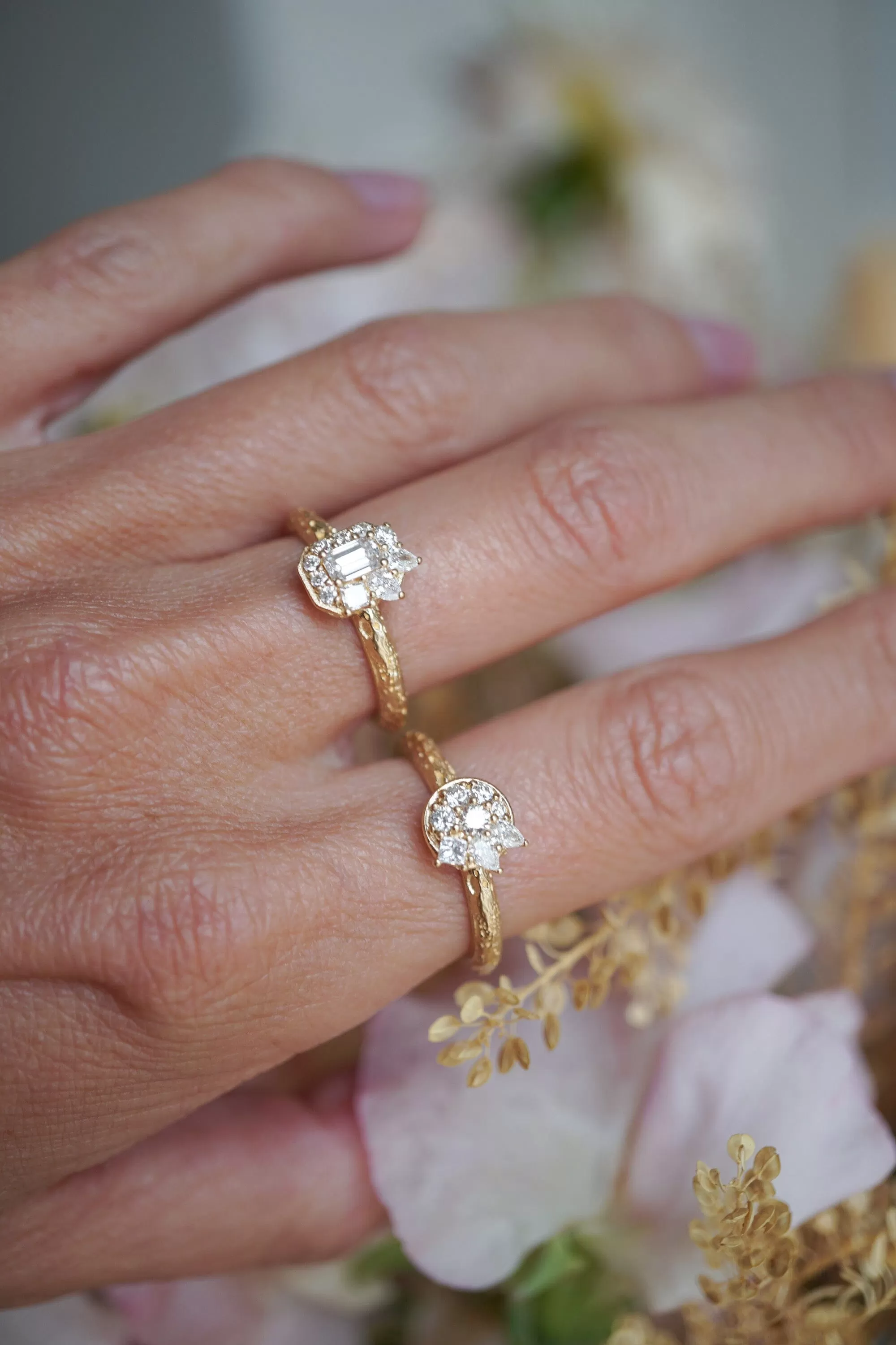 Moonscape Baguette Diamond Ring