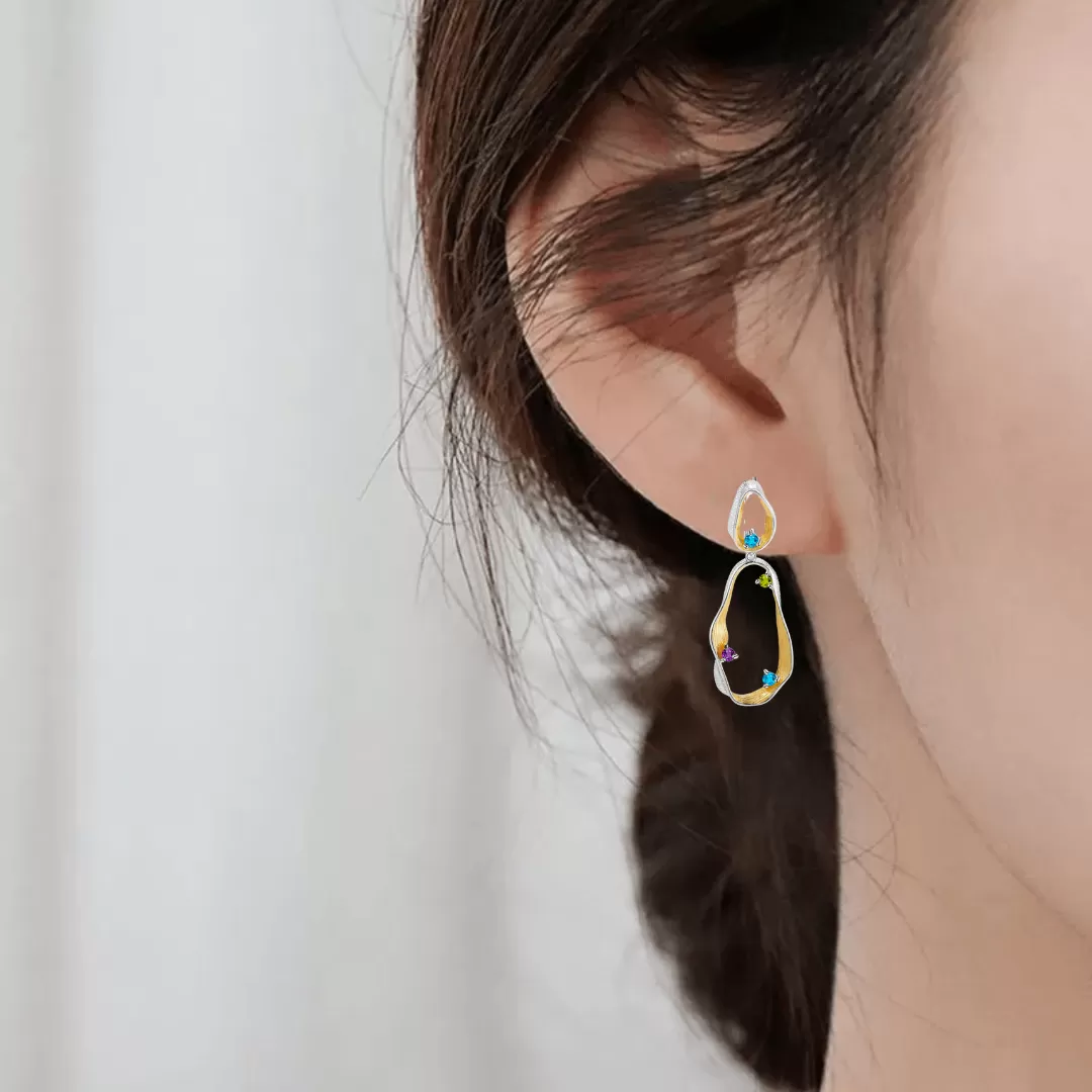 Multi Color Dangling Earrings