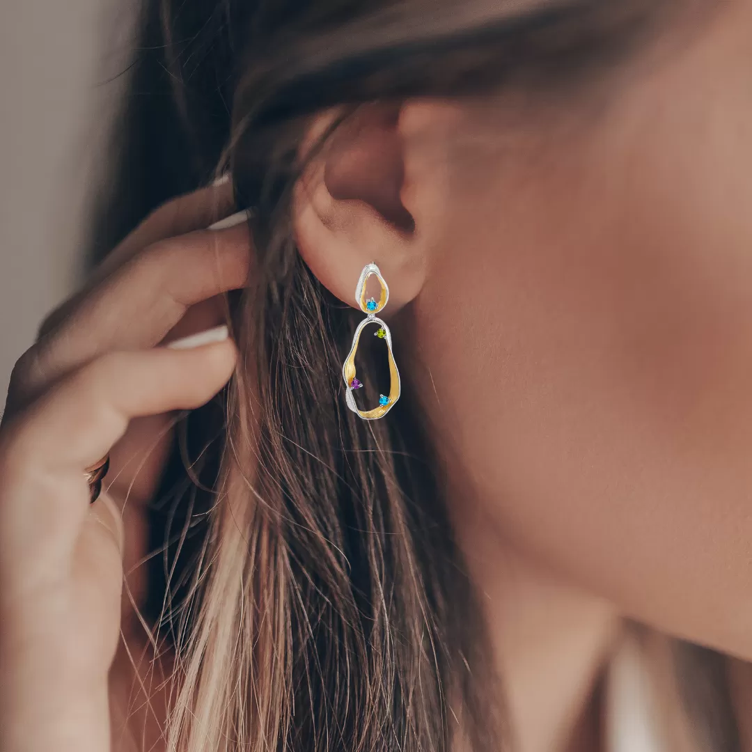 Multi Color Dangling Earrings