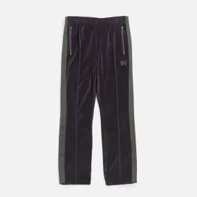 Needles Narrow Track Pant - Eggplant C/Pe Velour