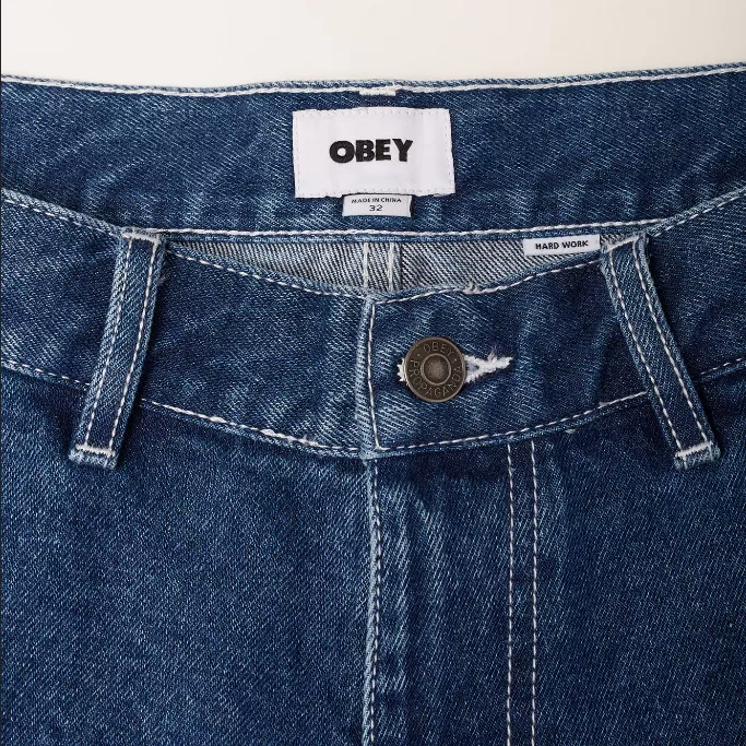 Obey Hardwork Carpenter men's denim trousers 142010078 medium blue