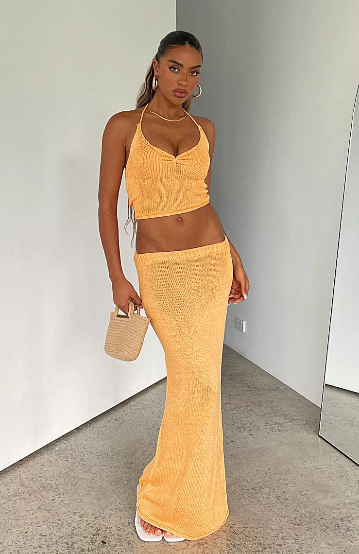 One Time Offer Crochet Maxi Skirt Sherbet