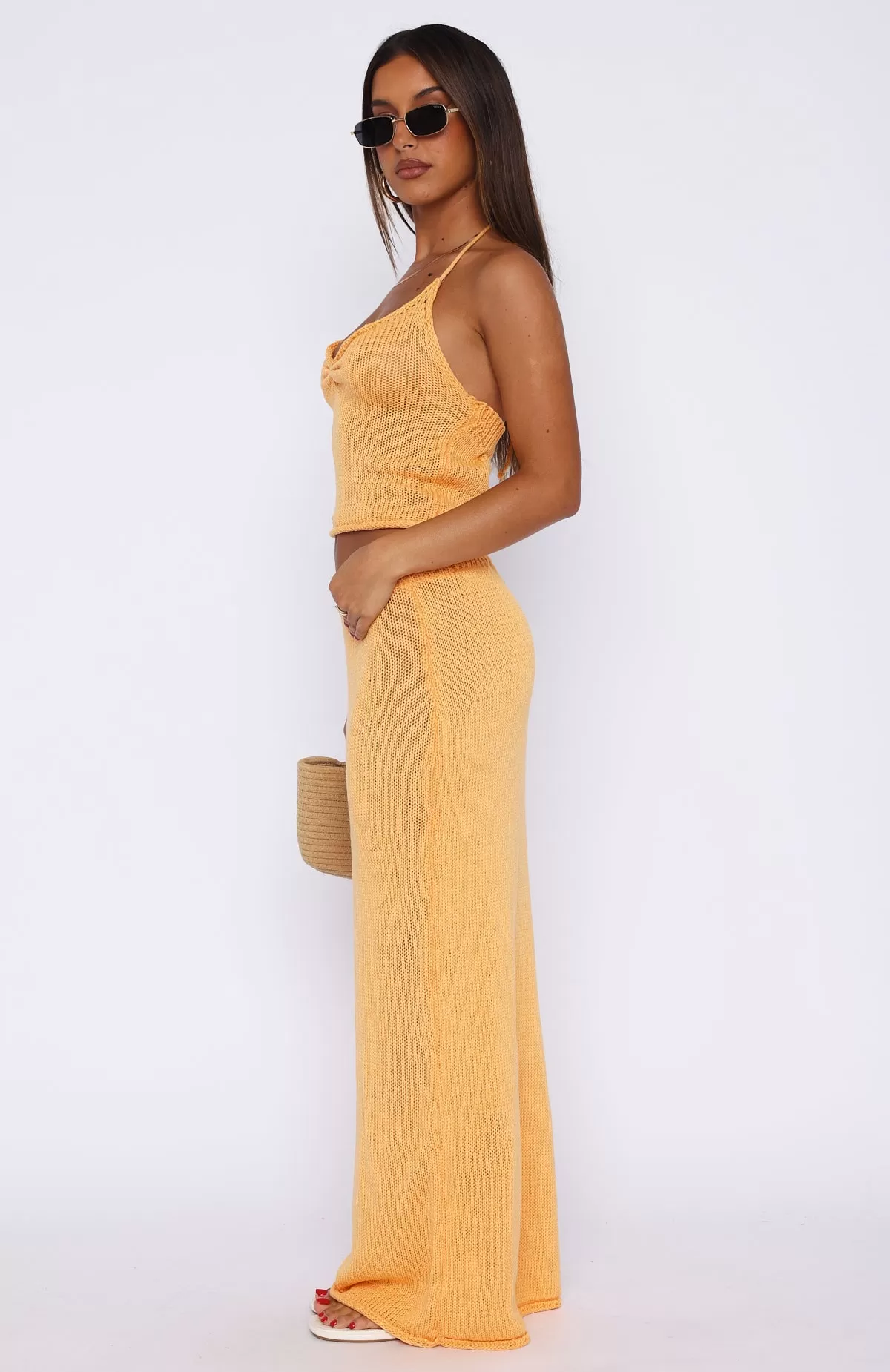 One Time Offer Crochet Maxi Skirt Sherbet