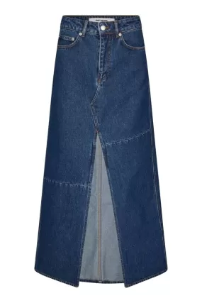 oval square Wonder Maxi Skirt Middle Blue