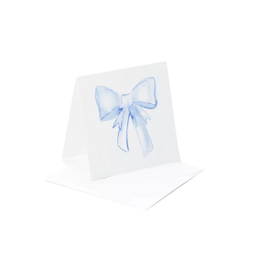 Over the Moon - Blue Bow Enclosure Card