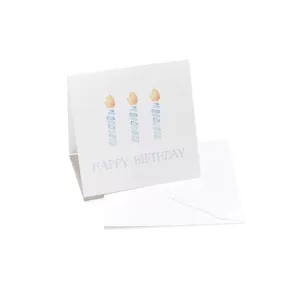 Over the Moon - Happy Birthday Blue Candles Enclosure Card