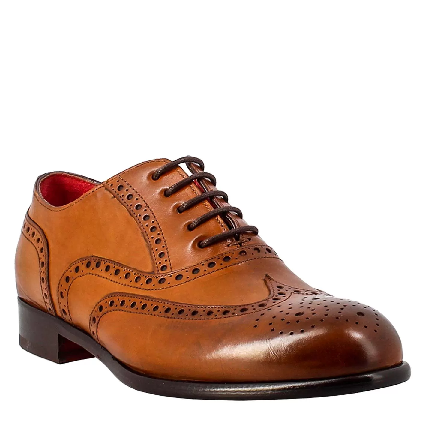 Oxford brogue marrone elegante da uomo in pelle