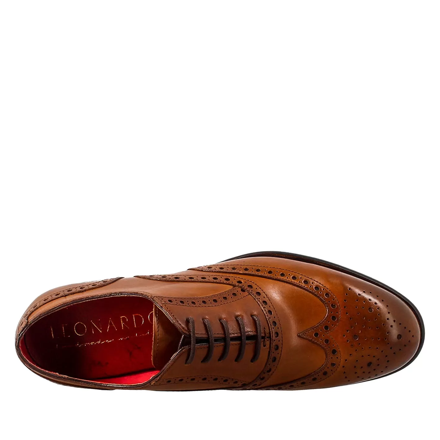 Oxford brogue marrone elegante da uomo in pelle