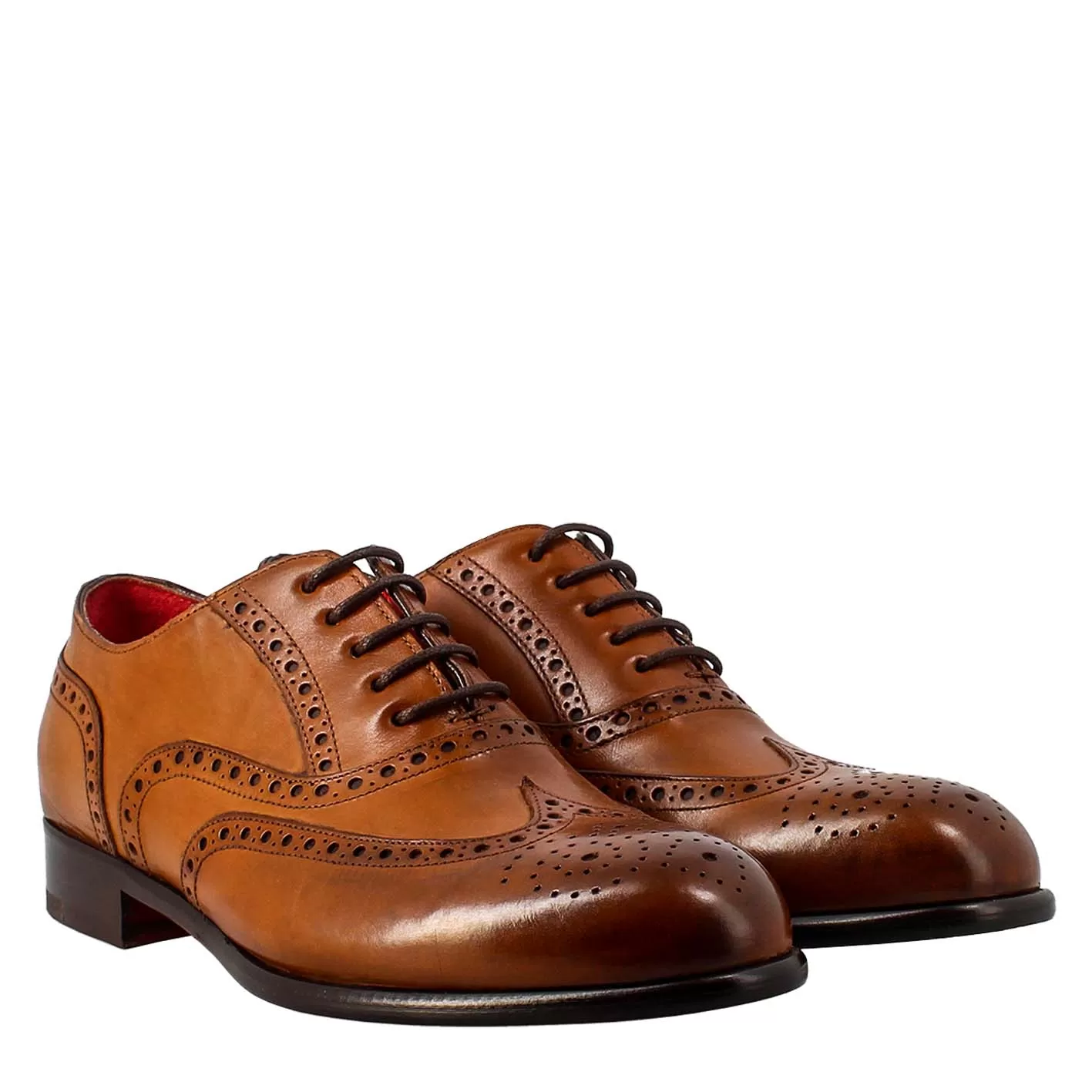 Oxford brogue marrone elegante da uomo in pelle