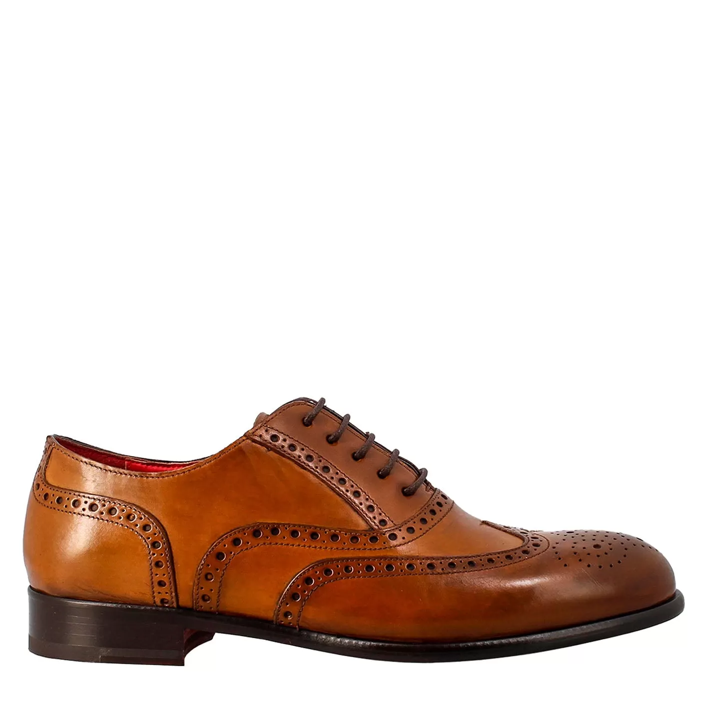 Oxford brogue marrone elegante da uomo in pelle