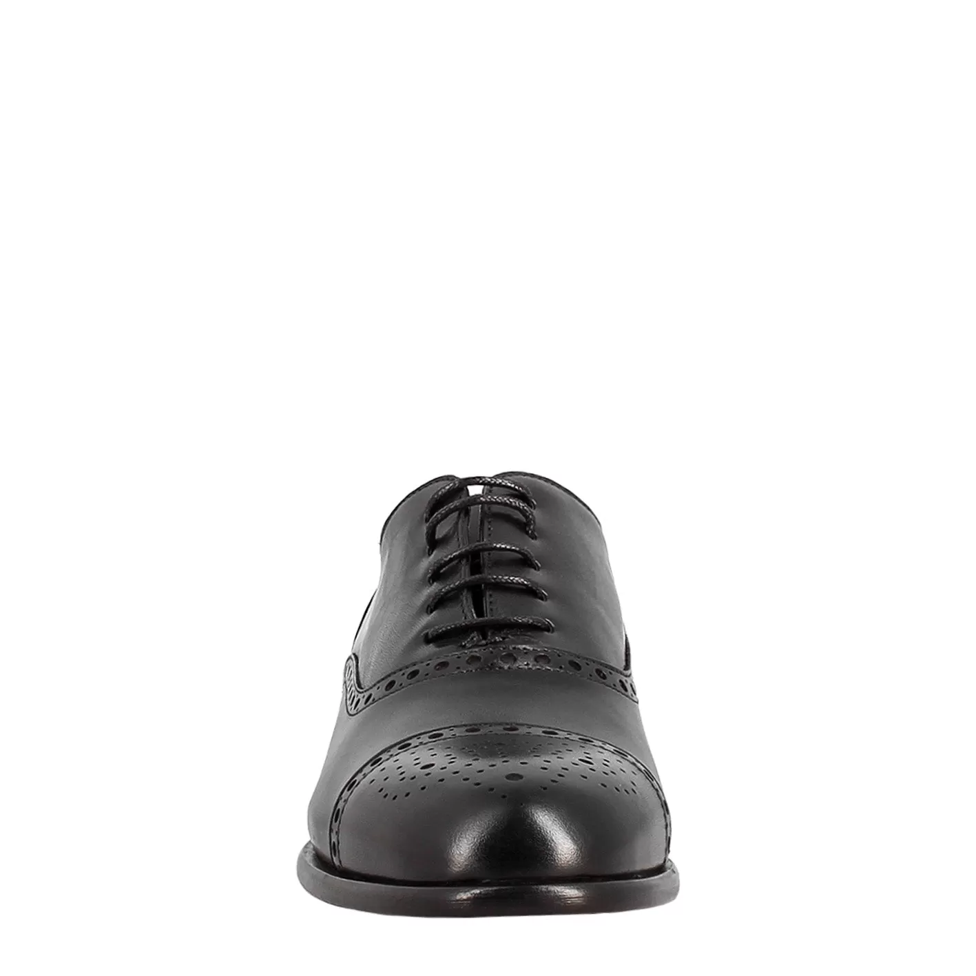 Oxford semi brogue nero elegante da uomo in pelle