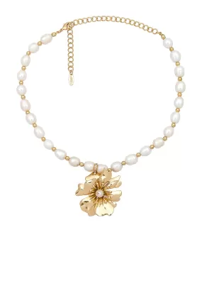 Pearl And Floral Necklace