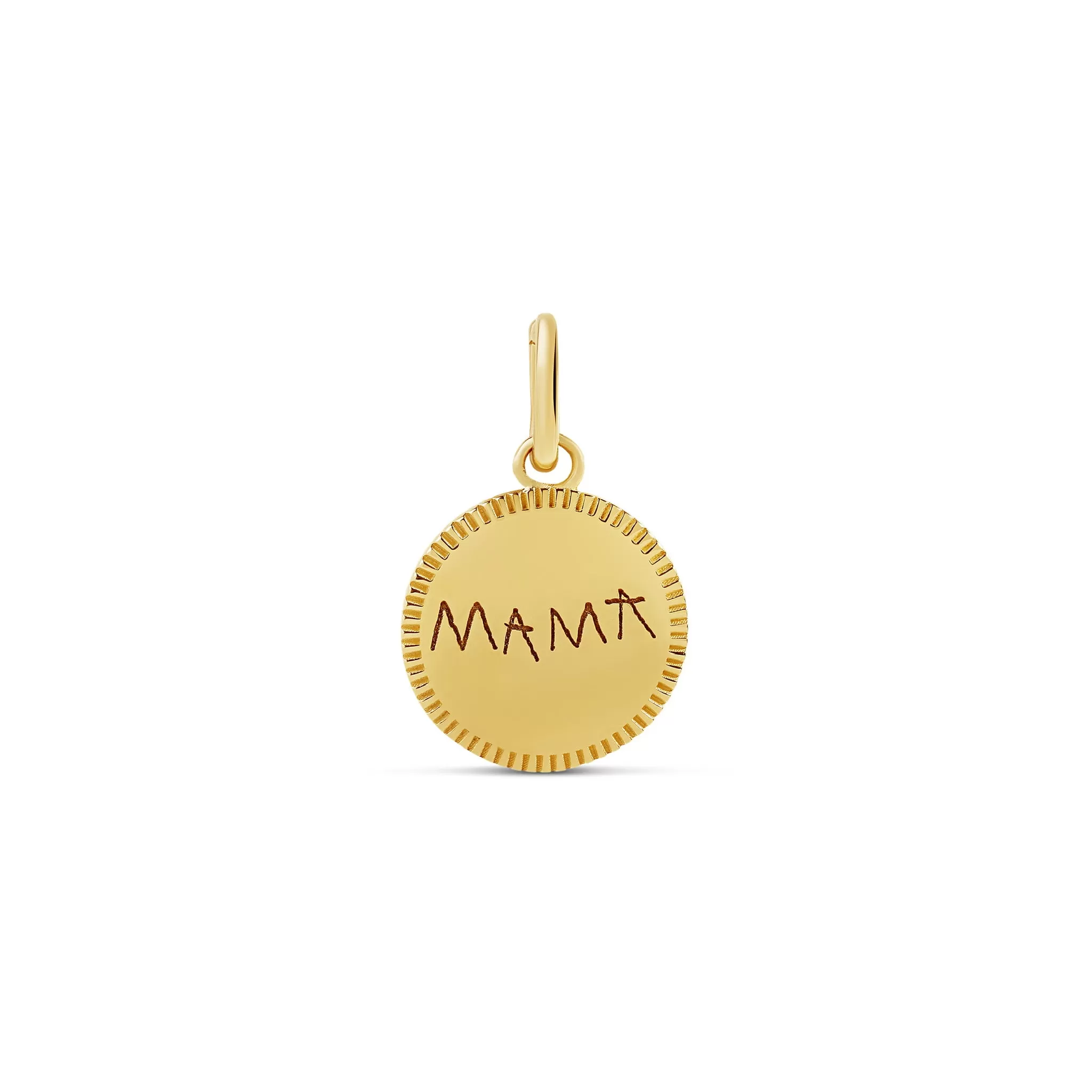 Personalized Print Fluted Border Disc Charm