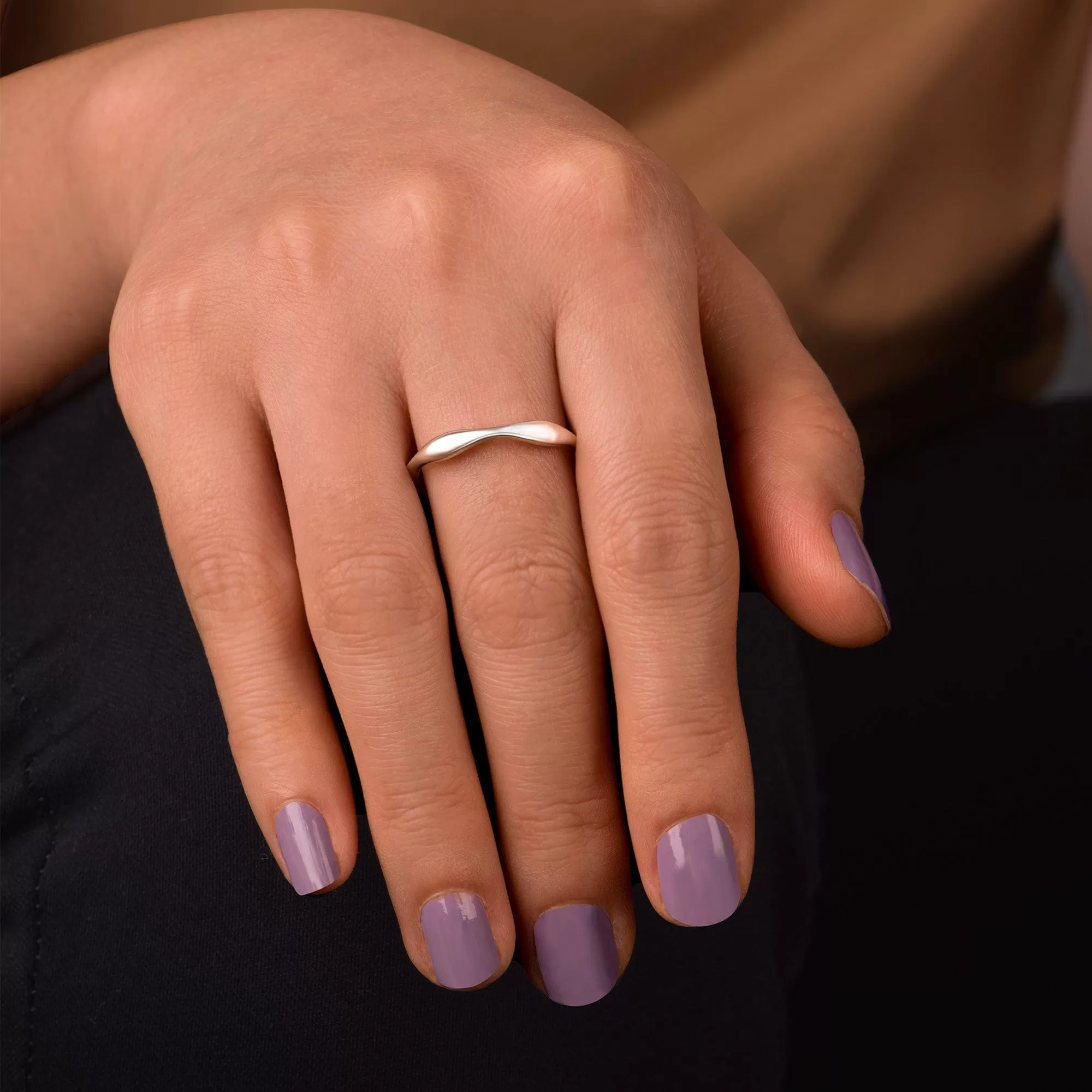 Plain Wave Rings, Sterling Silver Stackable Rings