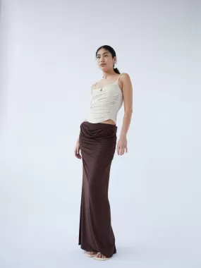 Raffy Draped Skirt | Cocoa