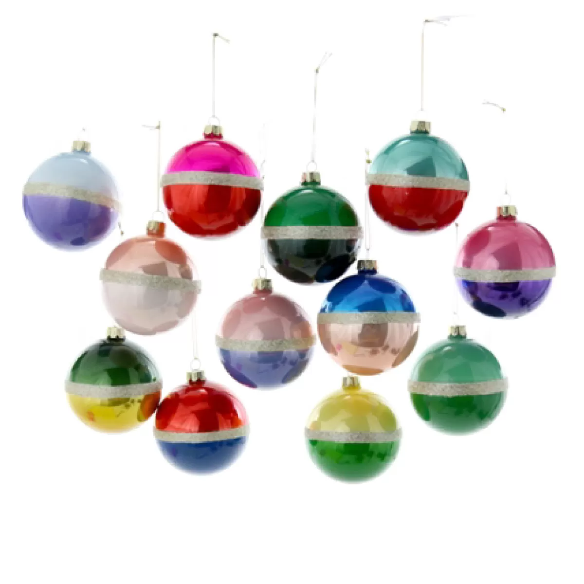 Rainbow Bauble Ornaments Set