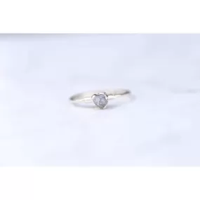 Raw Diamond Ring in Sterling Silver