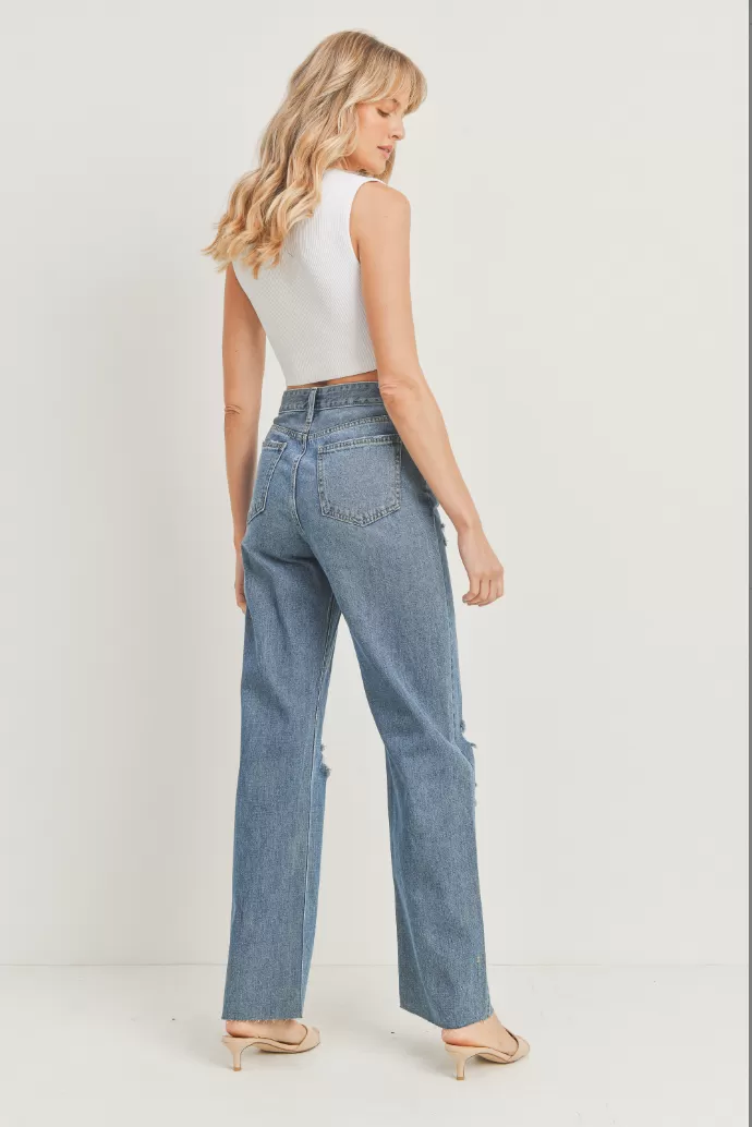 Ribcage Long Length Straight Denim