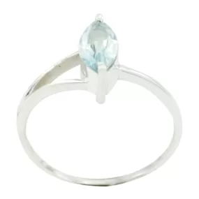 Riyo Fine-Looking Gemstones Blue Topaz 925 Silver Ring Nice Jewelry