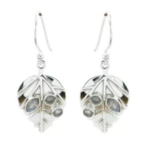 Riyo Genuine Gems multi shape Faceted Grey Labradorite Silver Earrings gift for good Friday