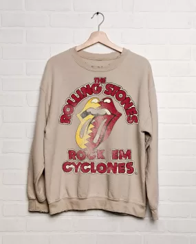 Rolling Stones Rock 'Em Cyclones Sand Thrifted Sweatshirt