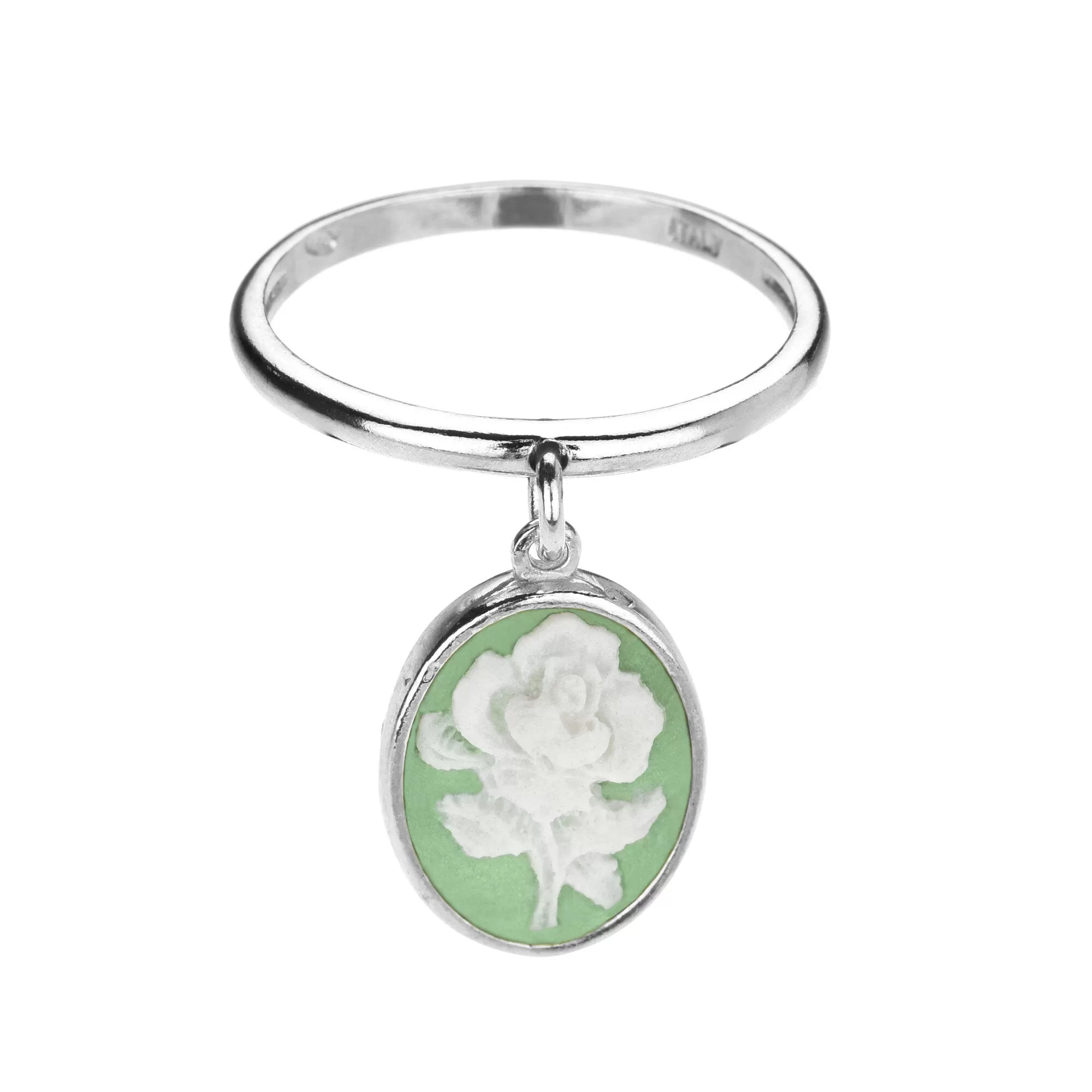 Rose Cameo Dangle Ring