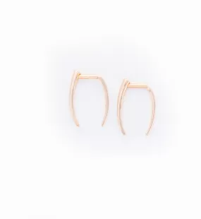 Rose Gold Infinite Tusk Earrings