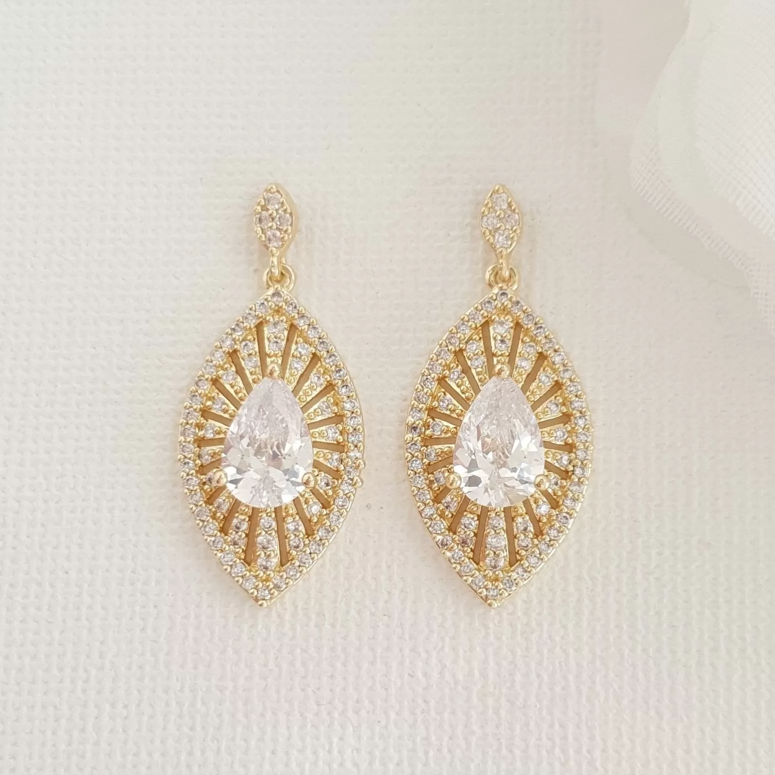 Rose Gold Short Drop Earrings-Zoey