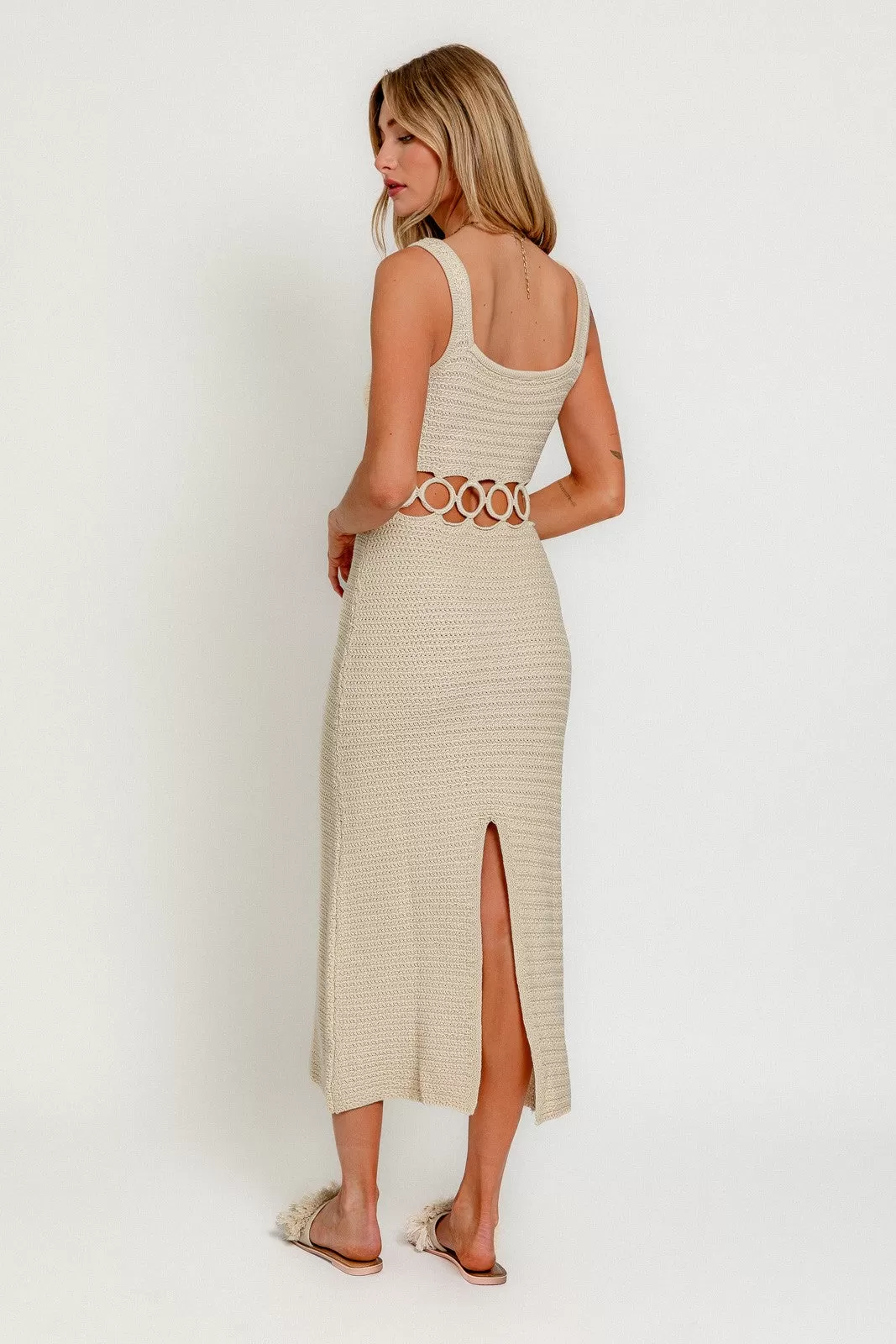 Rylan Crochet Midi Dress (Cream)