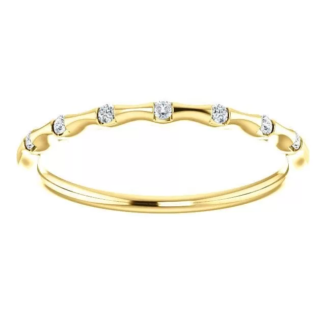 Sadie Band - Skinny Anniversary Band, Bar Set Diamond Half Eternity Stacking Wedding Ring