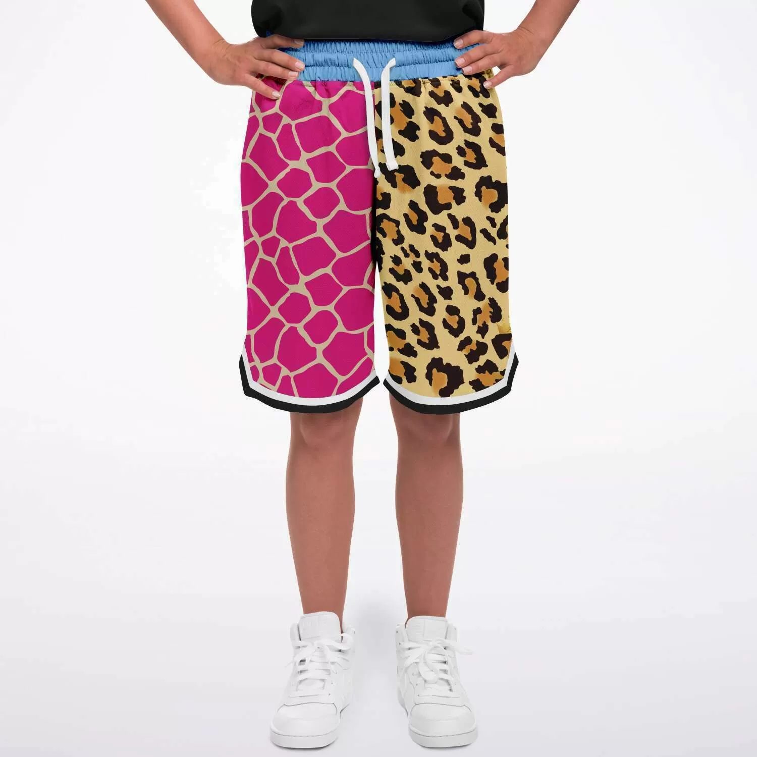 Santorini Leopard Unisex Basketball Shorts