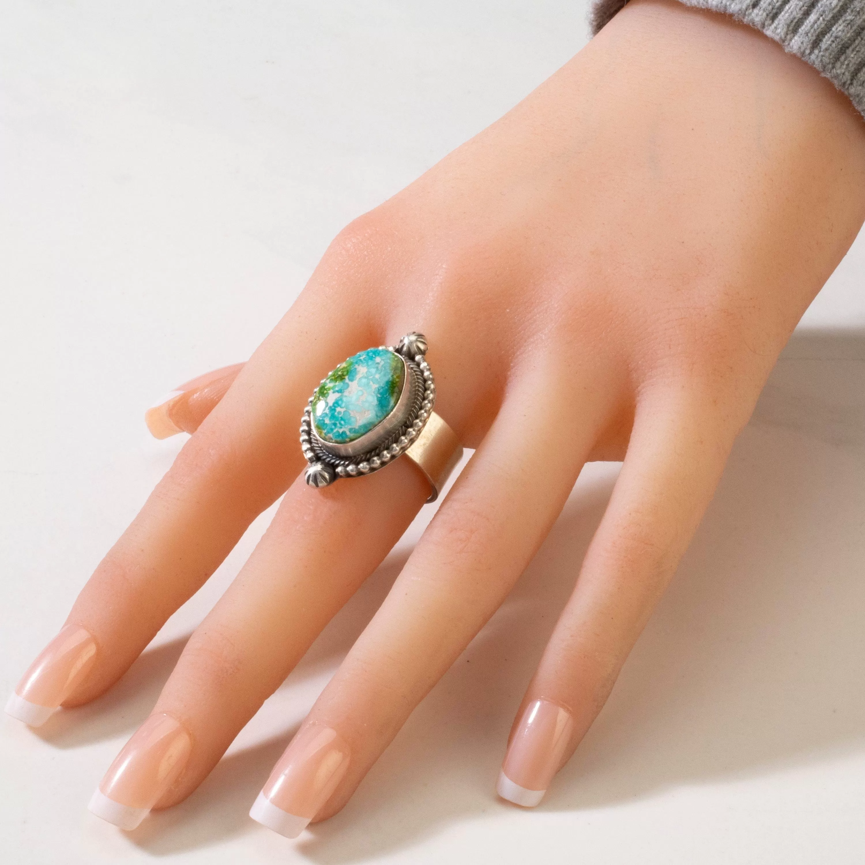 Scott Skeets Royston Turquoise Navajo USA Native American Made 925 Sterling Silver Ring