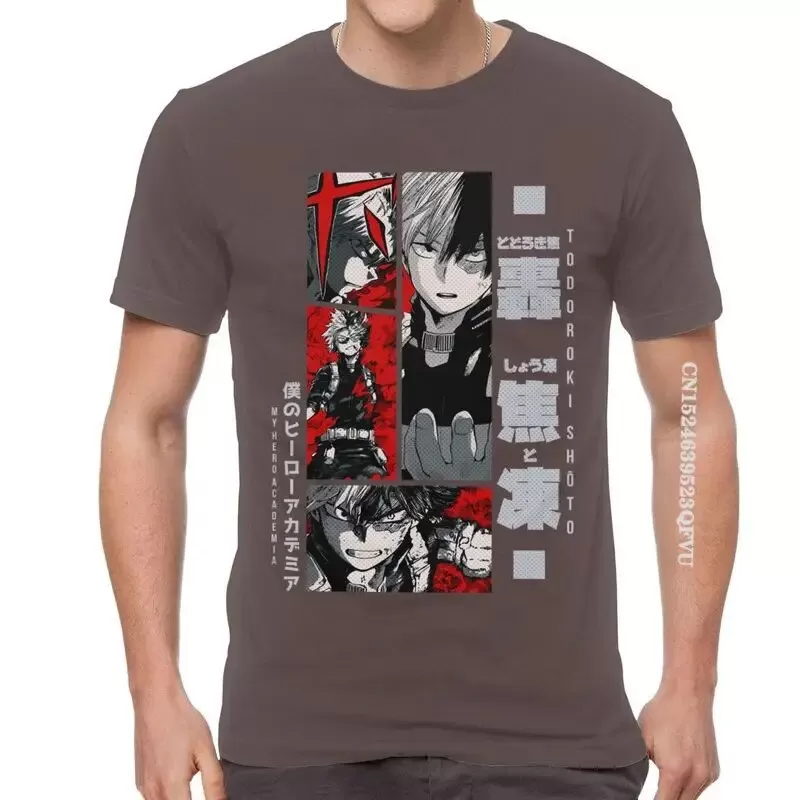 Shoto Todoroki Tshirts Men Leisure Cotton Oversized T Shirt Anime Manga My Hero Academia T Shirts EMO Men  Kawaii Clothes (2)