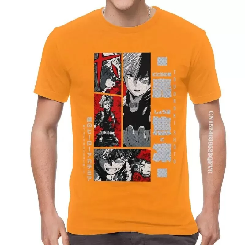 Shoto Todoroki Tshirts Men Leisure Cotton Oversized T Shirt Anime Manga My Hero Academia T Shirts EMO Men  Kawaii Clothes (2)