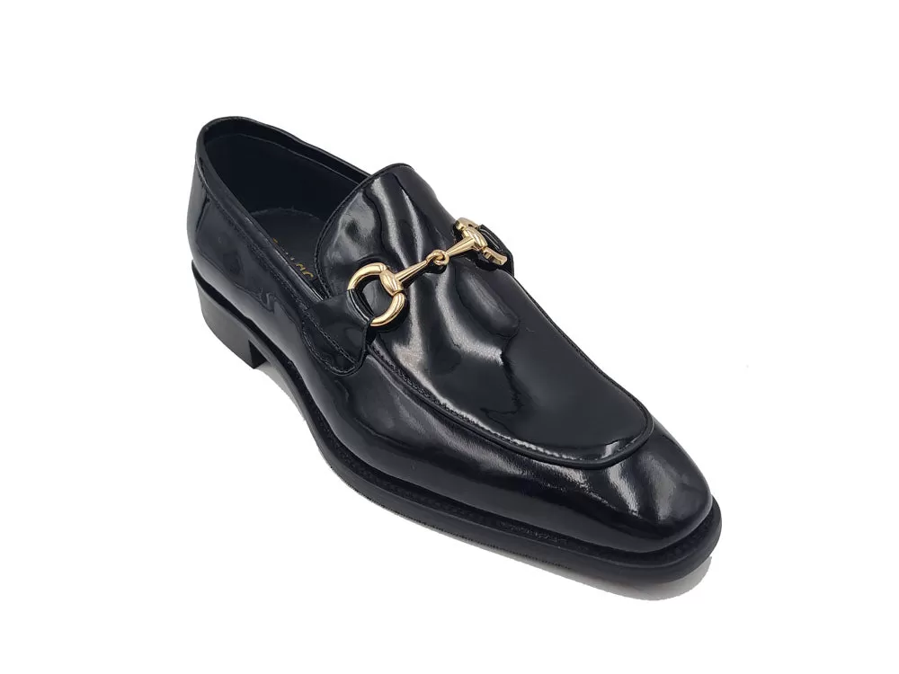 Signature Horse Bit Soft Calfskin Patent Leather Loafer