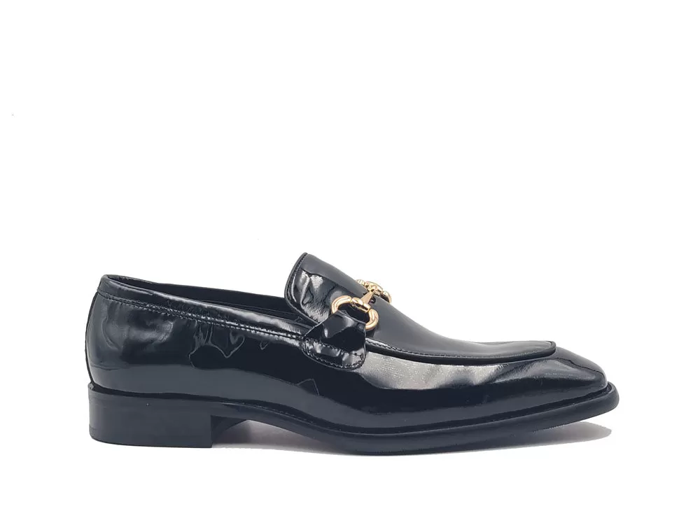 Signature Horse Bit Soft Calfskin Patent Leather Loafer