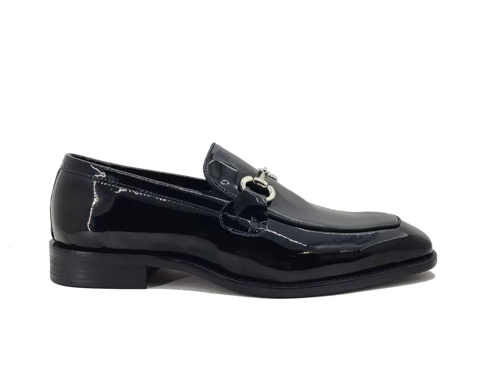 Signature Horse Bit Soft Calfskin Patent Leather Loafer