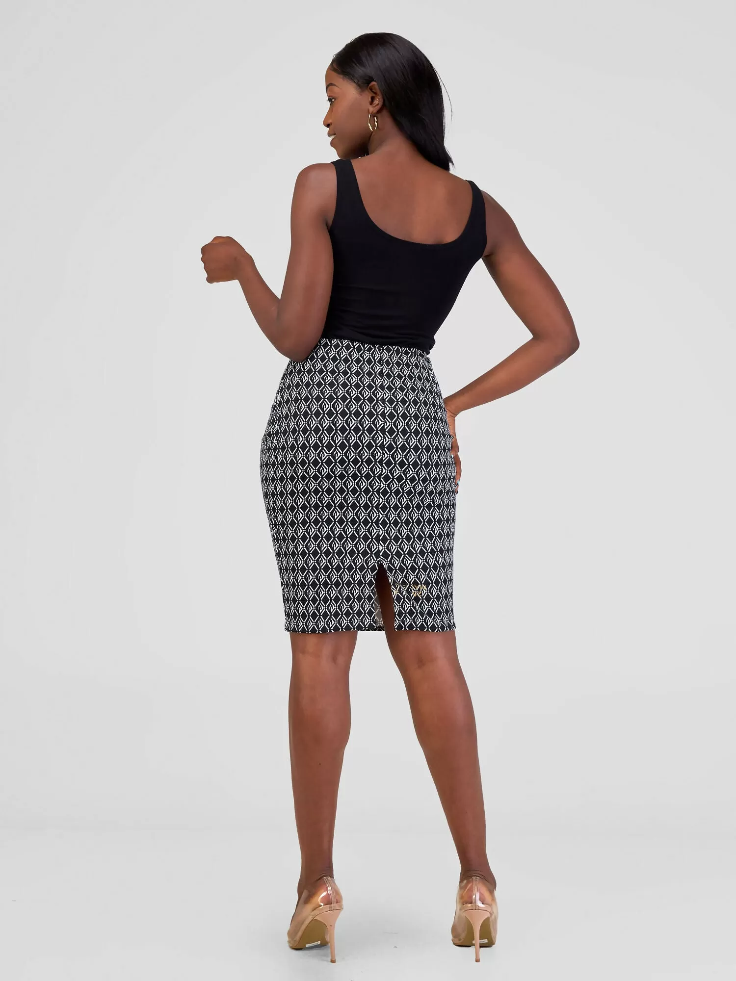 Silk House Collection Pendo Skirt - Black Tribal Print